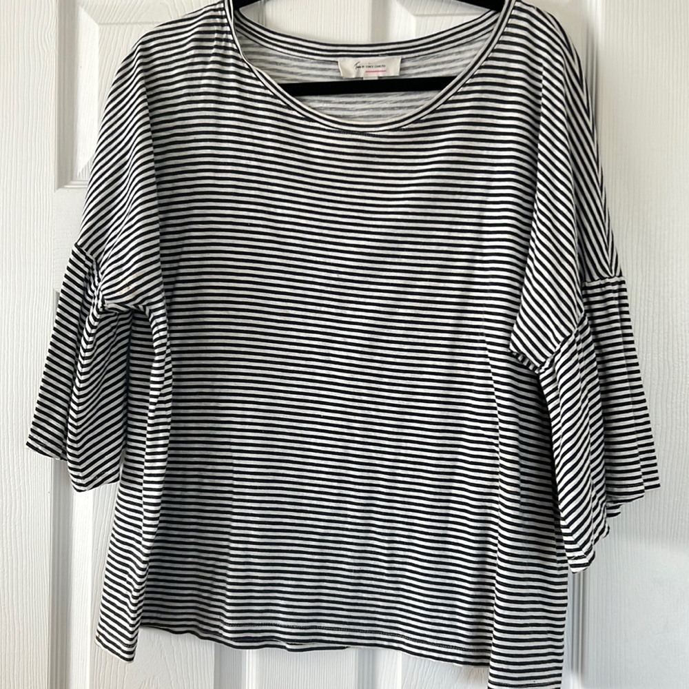 Vince Camuto Striped top with bell sleeves